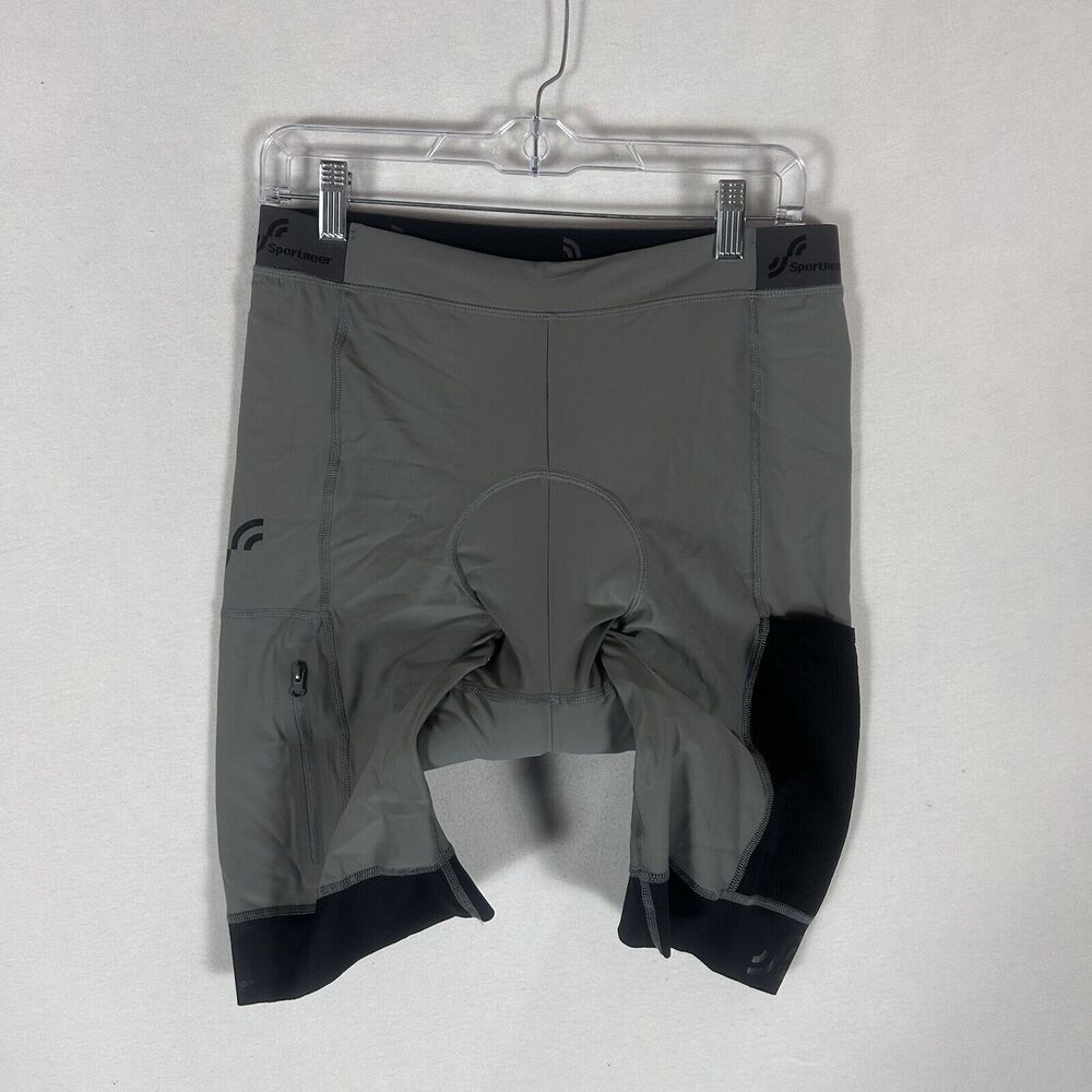 Sportneer NEW Padded Cycling Shorts Mens XL Gray Performance Stretch Bike NWT